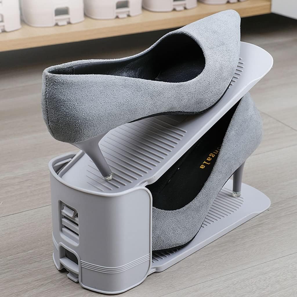 大人气大セール現品JSY 収納する 5 個/10 個の省スペース靴スロット オーガナイザー、3 レベル調節可能な靴スタッカー シューズホルダー (Co 片手で履ける