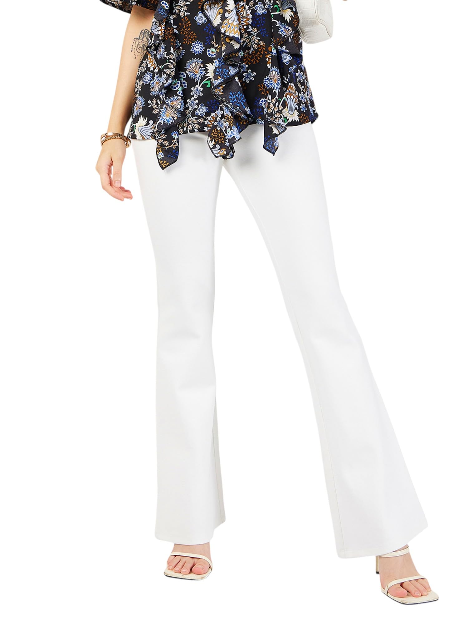 sassafras Women Bell Bottom 4-Way Stretch Pants-picture-13