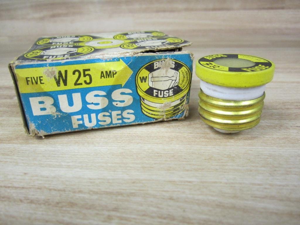 Bussmann W-25 Plug Fuse W25 Buss (Pack of 5)