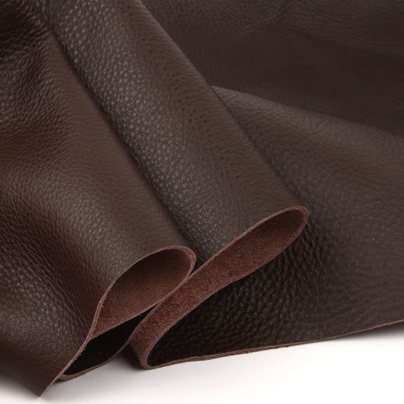 Pièce en Cuir tanné végétal en Cuir véritable Peau de Vache Marron foncé pour Bricolage Ceinture Portefeuille canapé siège de Voiture Tissu en Cuir de Vachette