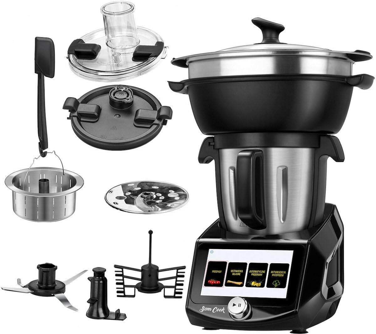 Sam Cook PSC-11 wielofunkcyjny robot kuchenny, tworzywo sztuczne, czarny