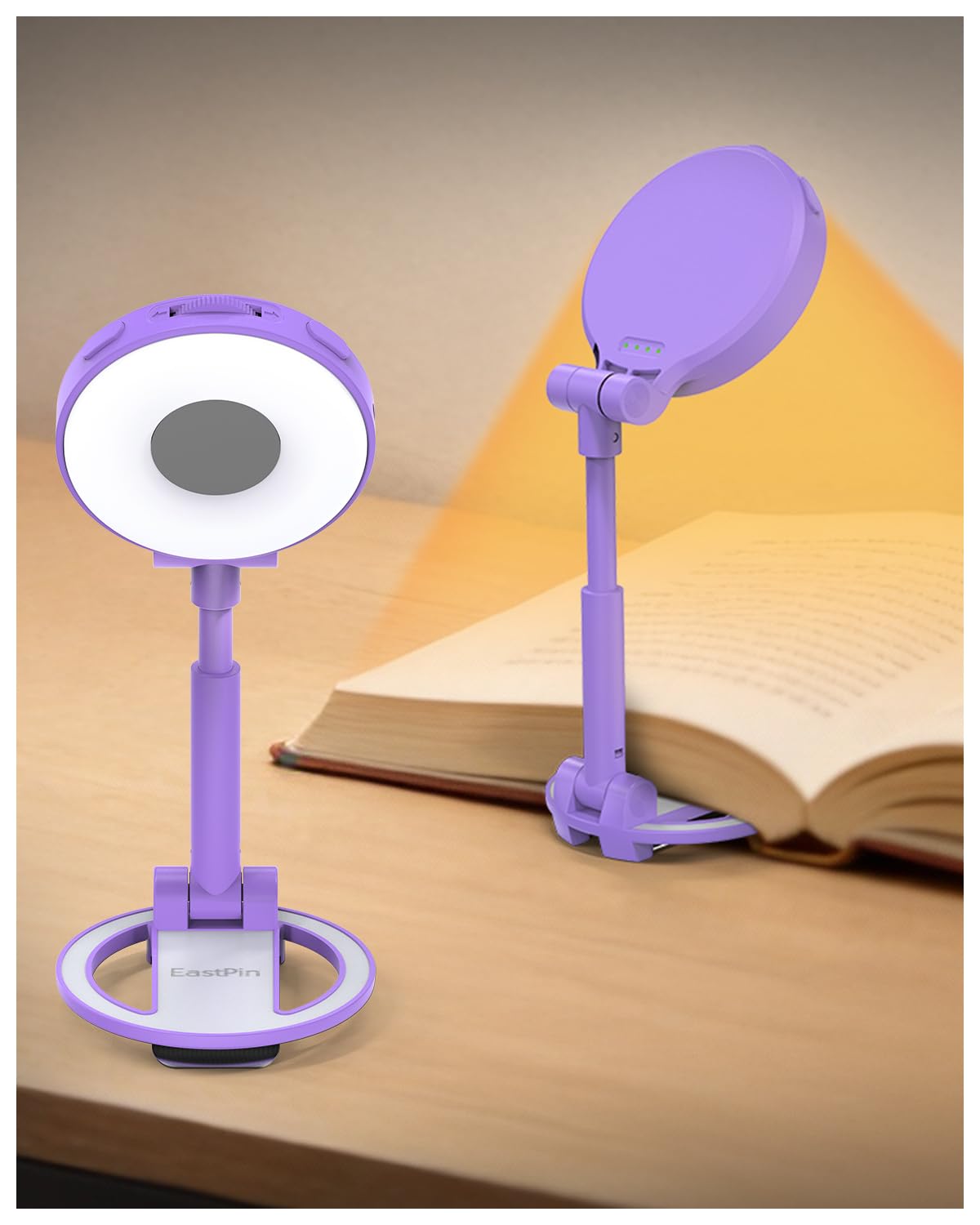 Reading Lights for Books in Bed:18 LED Rechargeable Clip-on Book Light with Timer & Memory Eye Caring 3 Color Temperature Stepless Dimming Portable Night Lamp Gifts for Women Kids Book Lovers — view 10