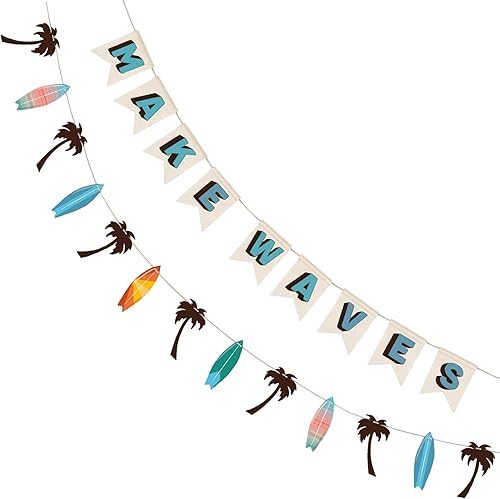 Lot de 2 bannières Multicolores Vives « Make Waves » – 3 m (Lot de 2) – Décorati