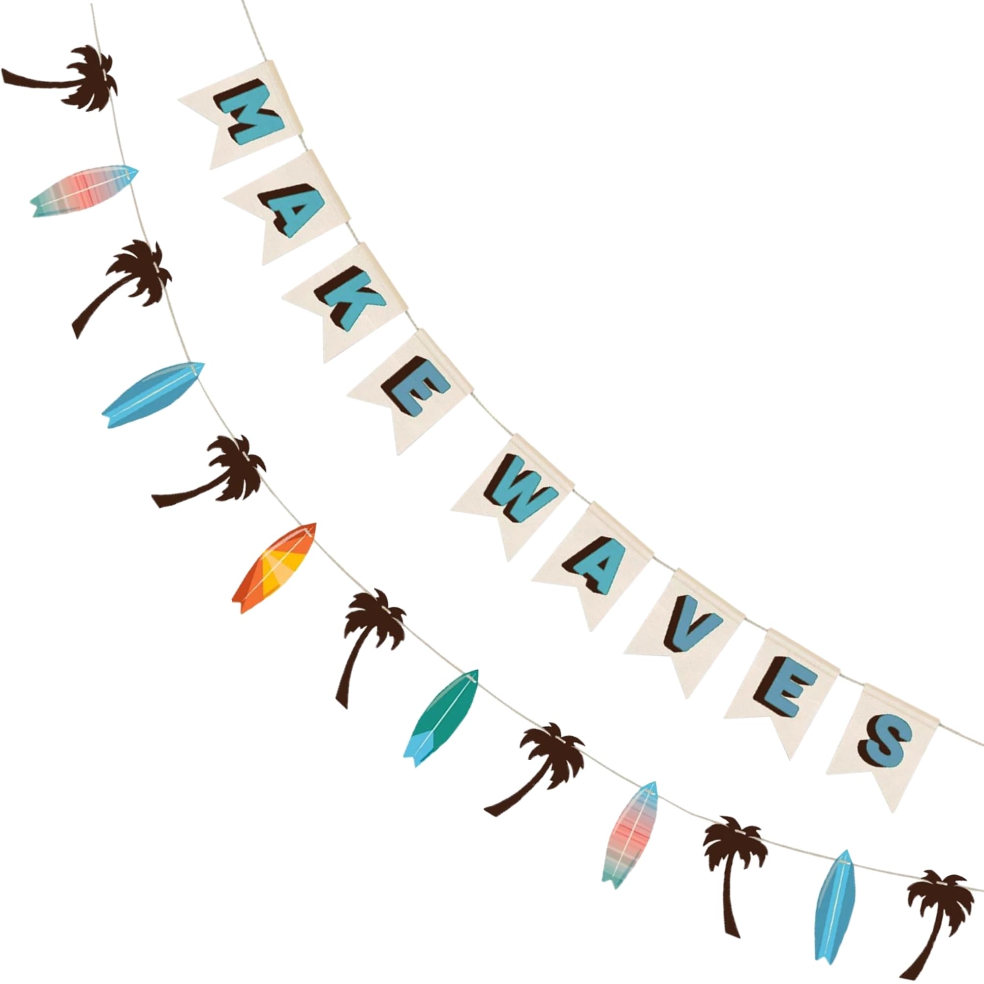 Lebendiges mehrfarbiges Make Waves Strandleben-Banner-Set – 3 m (2 Stück) – langlebig und auffällig, lebendige Küstendekoration, perfekt für Veranstaltungen im Freien