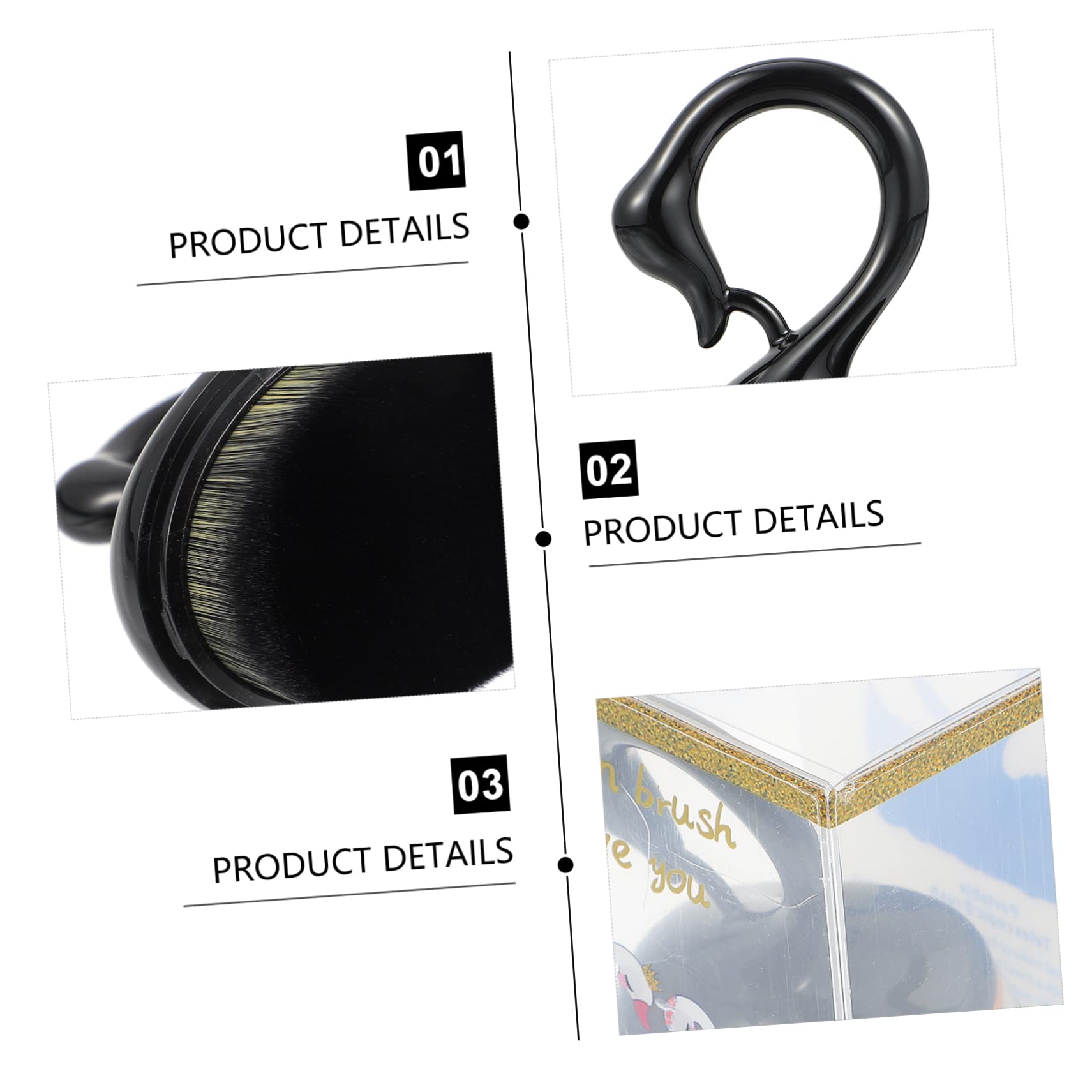 Healeved Makeup Brush Foundation Brush Cosmetic Brush Concealer Cosmetic Utensils Makeup Utensils Plastic Black