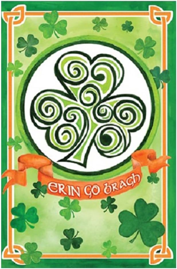 Garden Decor Happy St.Patrick'S Day Shamrocks Banner Double Sided Decorative Flags 100% Polyester And Waterproof Fade And Mildew Resistant 28 X 40 Inch Banners
