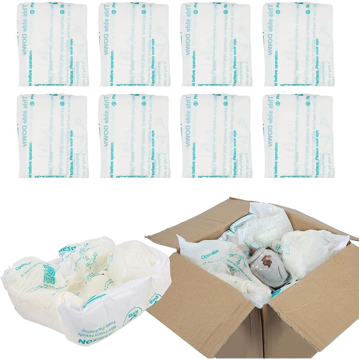 100 Sacchetti In Schiuma Per Imballaggio - 10x15 Cm, Per Piatti, Bicchieri E Oggetti Fragili - Foto 8