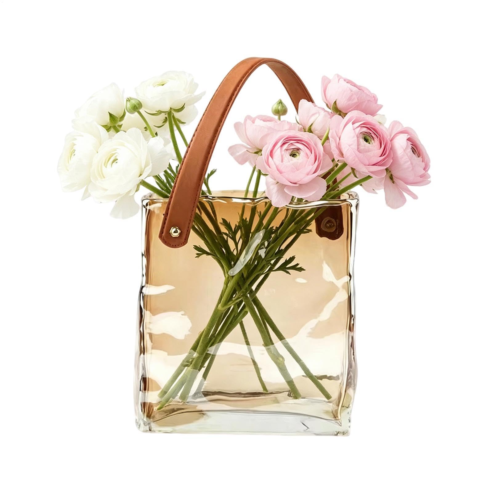 Glashandtasche Handtasche Lustig Ästhetisch Modern | Tasche Blumenvase Schreibtischdeko für Wohndeko Schlafzimmer Wohnzimmer Büro Landhausstil Geburtstag Einweihung Hochzeit