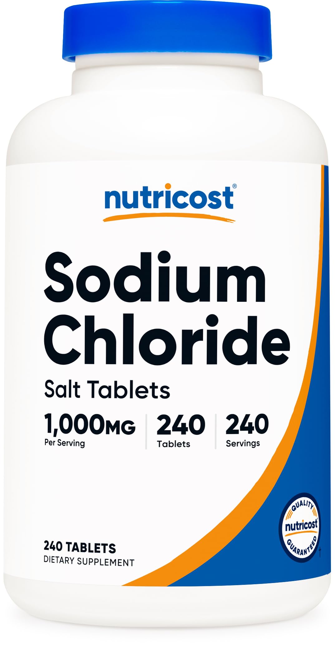 Nutricost Sodium Chloride 1000mg, 240 Tablets - Salt Tablets, Non-GMO, Gluten Free