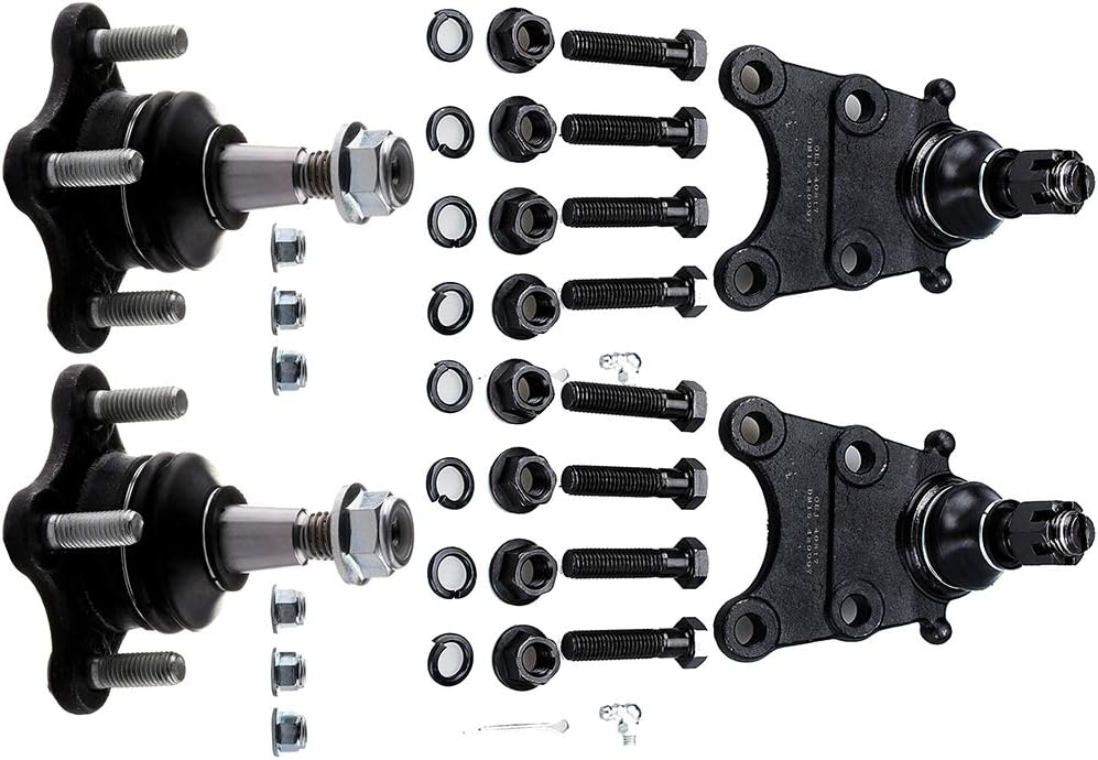 LSAILON 4pcs Lower Ball Joints Upper Ball Joints Kit Fit for 2004-2012 for Chevy Colorado 2004-2012 for Gmc Canyon 2006 For Isuzu I-350 (w/Torsion Bar Suspension ONLY)