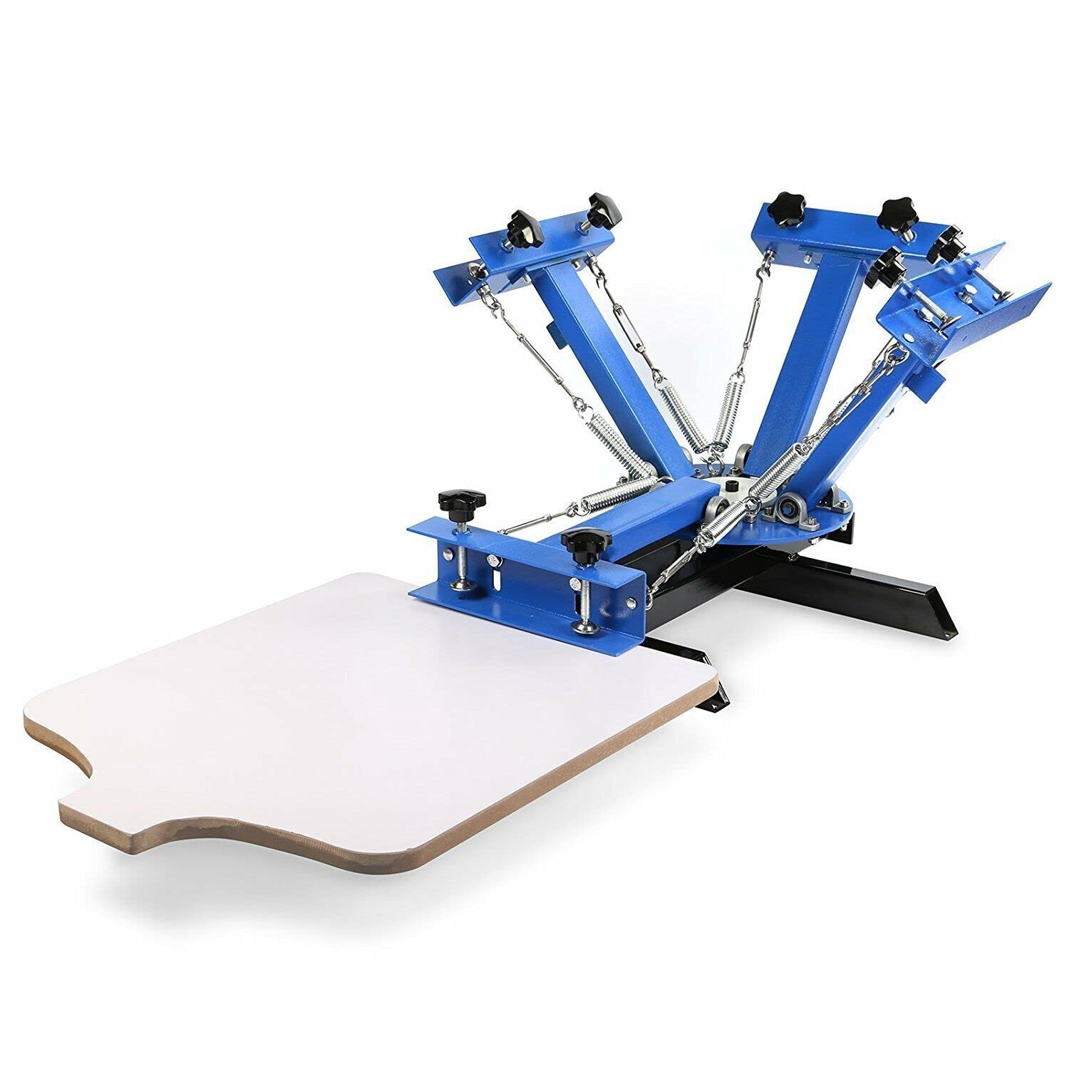 SDKEHUI Máquina de serigrafía manual de 4 color y 1 estación, Máquina de serigrafía plana de un color, Para camisetas, bolsas no tejidas, almohadas, paraguas, plástico, cerámica, vidrio