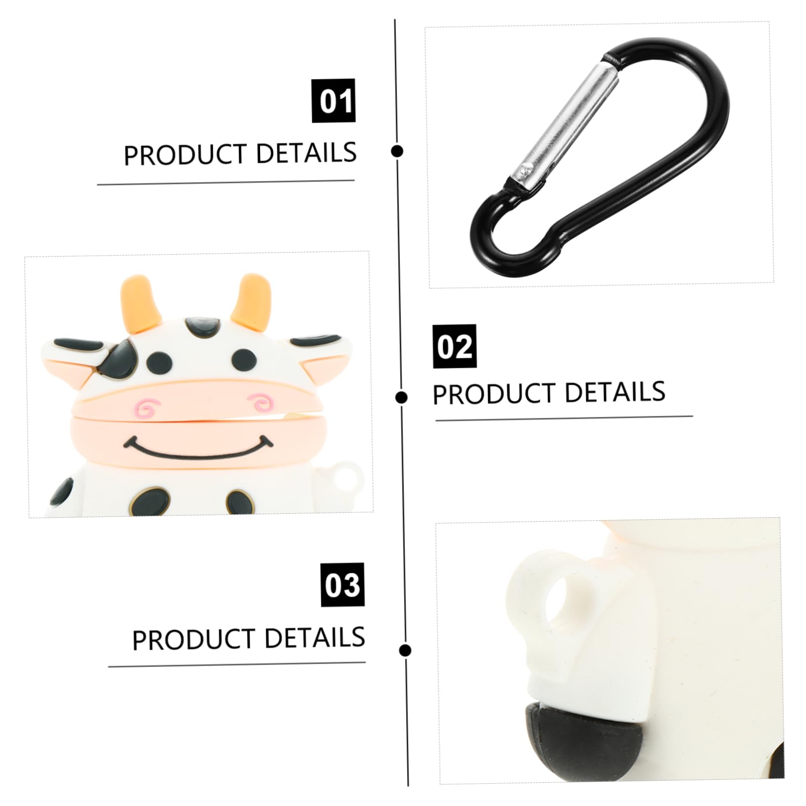 jojofuny 3piezas Funda Protectora para Diseño De Cartoon Estuche Adorable Antirrayaduras Gancho para Mochila para Almacenamiento De Auriculares Inalámbricos