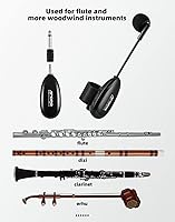 Vista 4 de Micrófono inalámbrico de flauta de 2.4G para instrumentos musicales, micrófono, receptor inalámbrico y transmisor, para flauta y más
