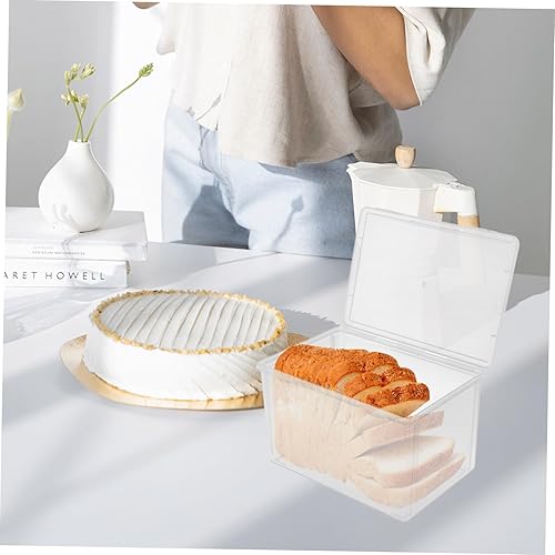 Miniatura 9 de TIDTALEO Caja de almacenamiento de pan, contenedor transparente para pasteles con tapa, caja organizadora de plástico, cesta de pan, dispensador de