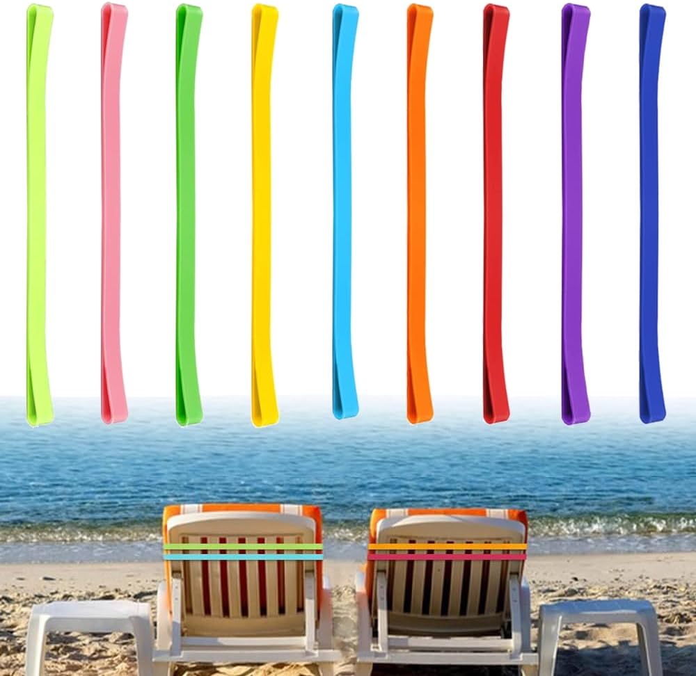 10Pcs Beach Towel Bands Clips Multifunctional Silicone Stretchable