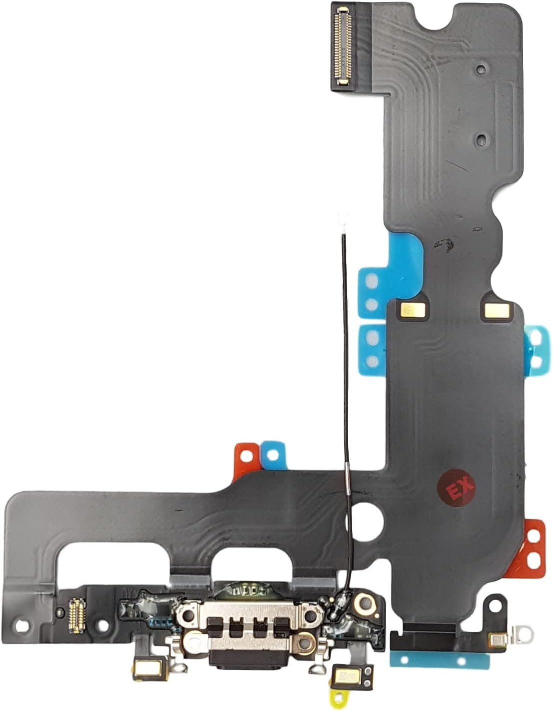 Smartex® Charging Port Flex cable compatible with iPhone 7 PLUS Dark grey – Dock Connector + flex cable for Microphone and Antenna