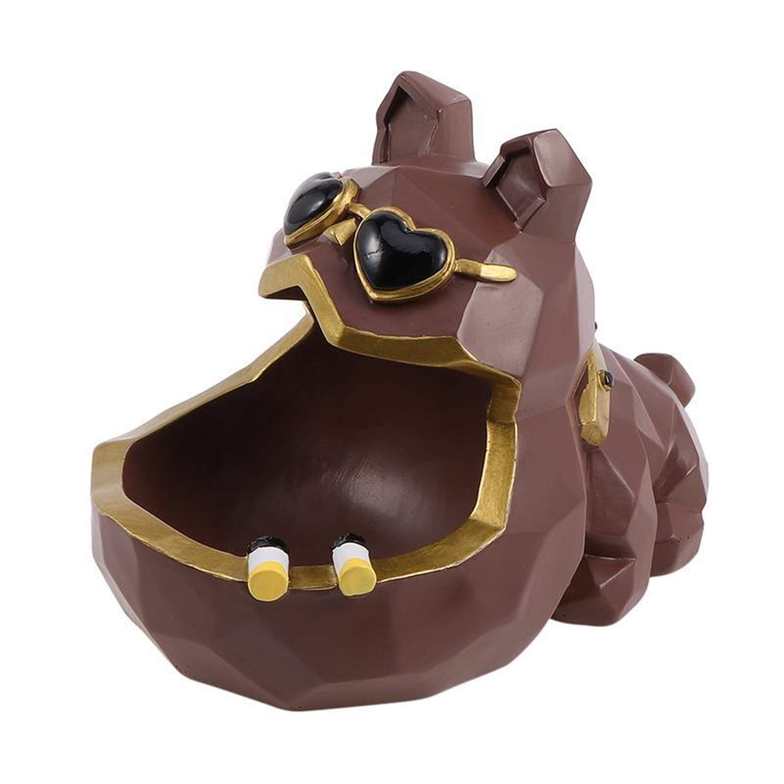 ashtray, Creative Personalized Ashtray Resin Desktop Dog Ornament Funny(Brown)