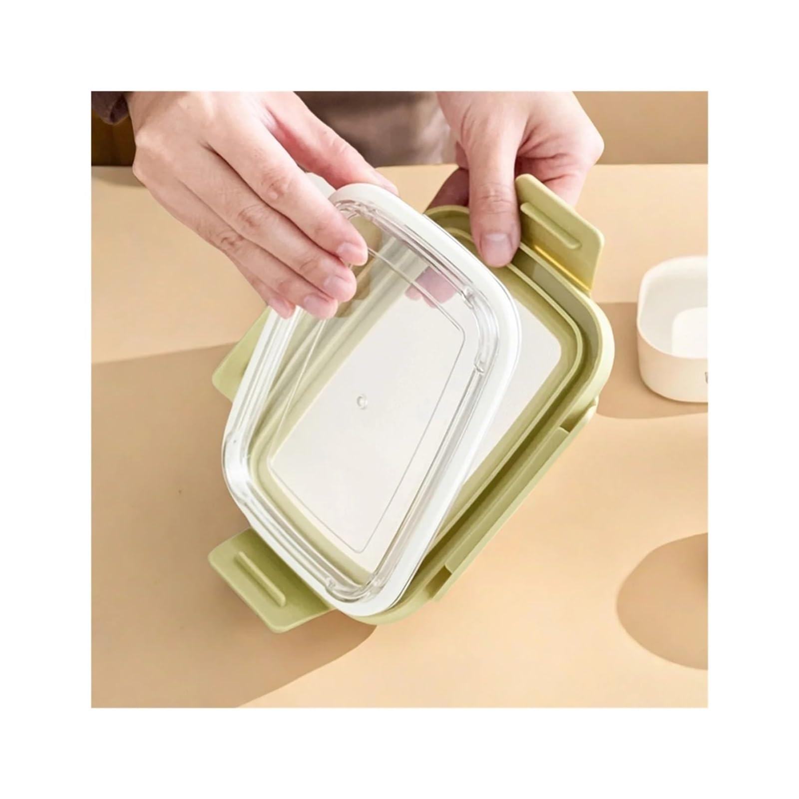 Genérico Fiambrera portátil de gran capacidad for Picnic con compartimentos individuales/dobles, contenedor acero inoxidable 304 a prueba fugas(Green 850ml)