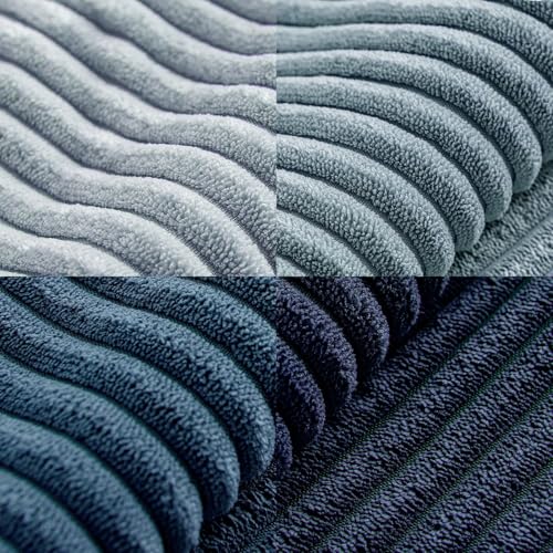 Housse de coussin velours côtelé bleu nuit déco de chambre