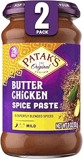 Patak’s Butter Chicken Spice Paste - Mild Indian Curry Paste with 8 Expertly Blended Spices - Gluten-Free and Vegan - Flavorful Butter Chicken Curry Base for Home Cooking & More - 11oz Jar (Pack of 2)
