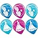 Disney Cinderella Printed Latex Birthday Party Balloons Decoration (6 Pack), Multi Color, 12".