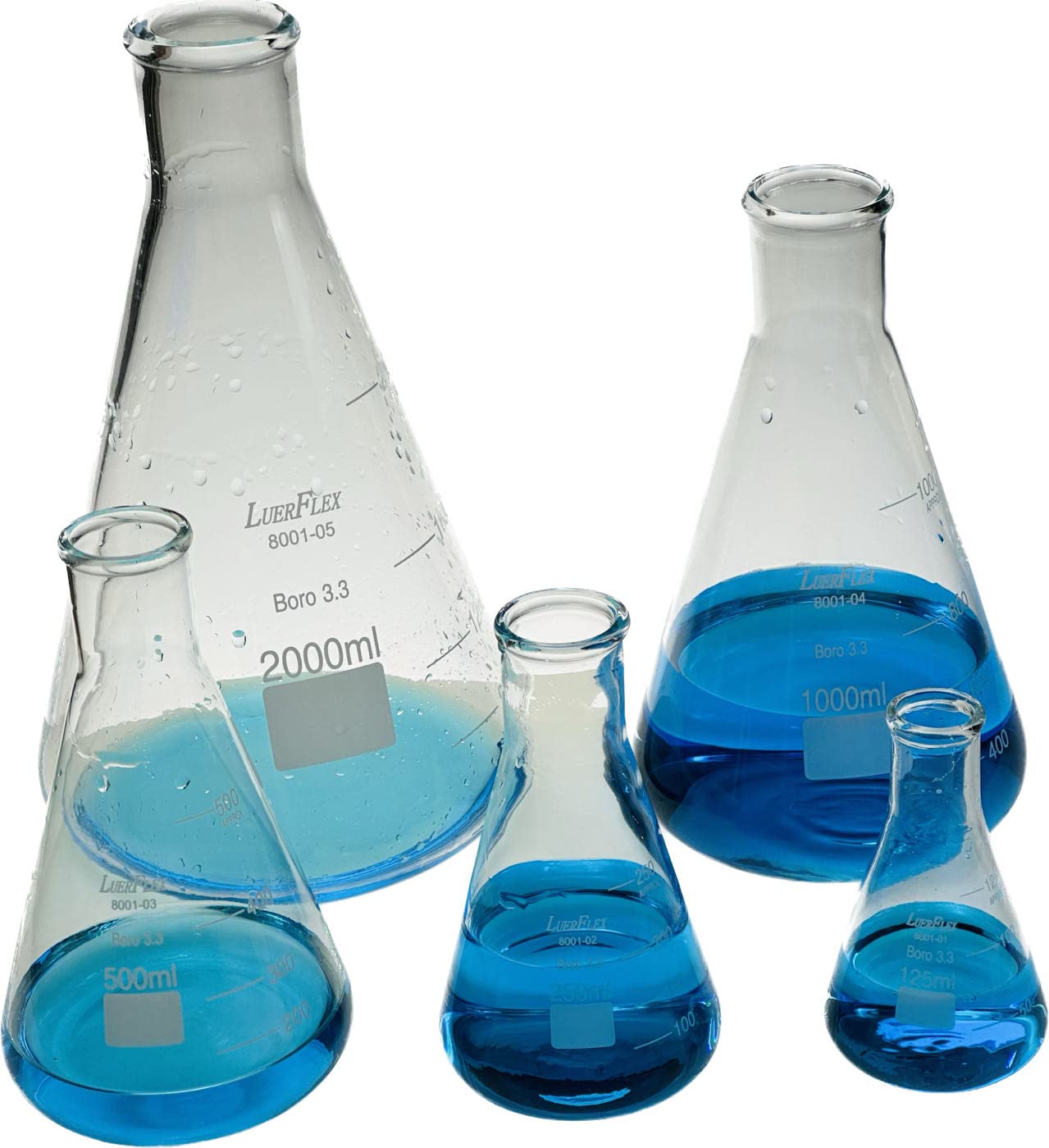 Frasco Erlenmeyer de vidrio de borosilicato, 4000 ml, 1 galón, 1 unidad
