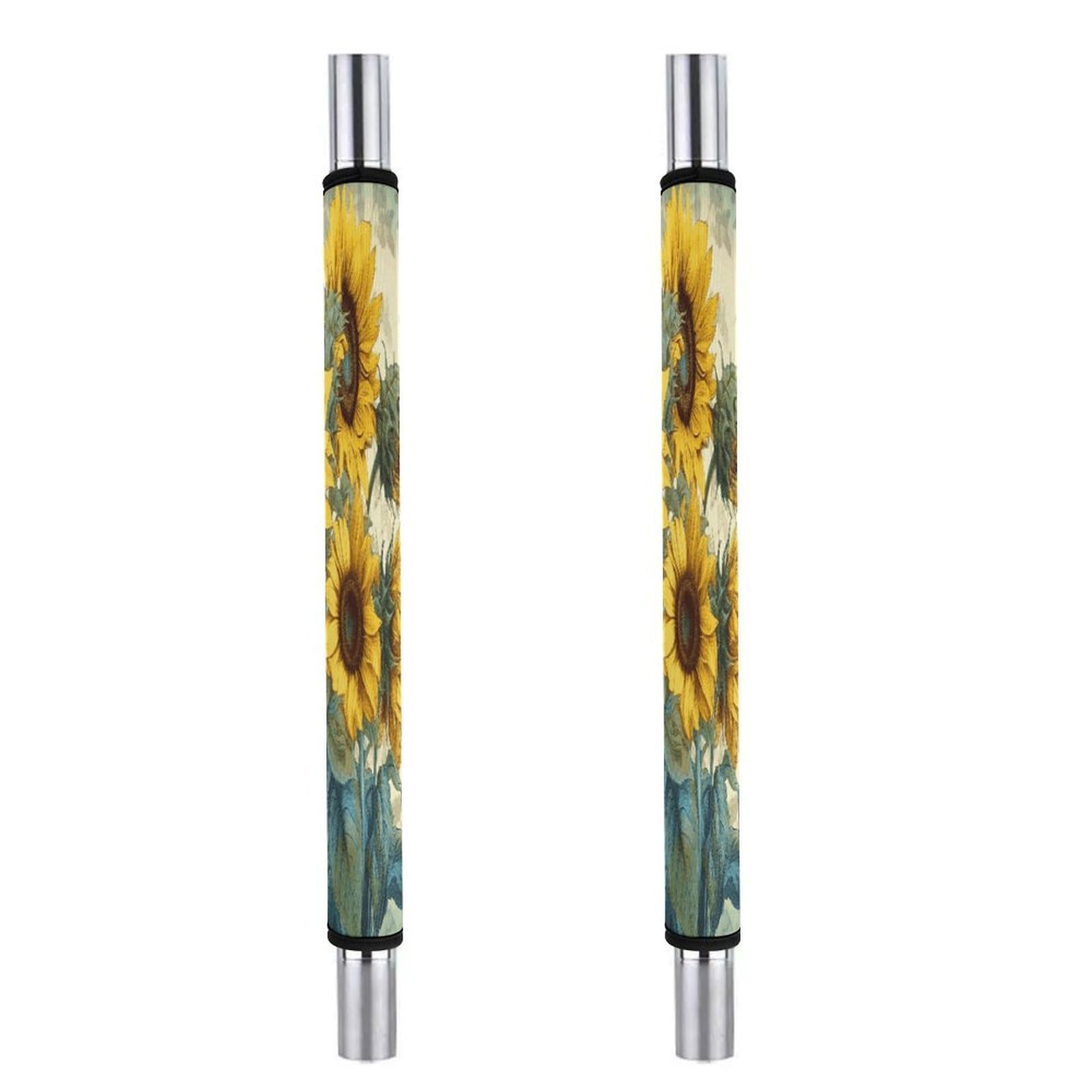 Adfgyerh Style Sunflower Print Refrigerator Door Handle Covers 2 Pcs, Refrigerator Handle Covers Non-Slip Fridge Handle Covers For Oven Microwave Dishwasher Appliance Door Sleeves