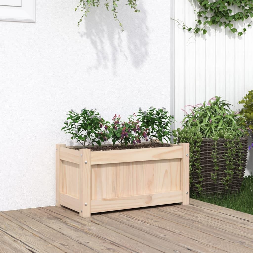 Pflanzkübel aus massivem Kiefernholz 60x31x31 cm, wetterfest und winterhart, ideal für Gemüse, Blumen, Kräuter, Balkonkasten, Terrasse, Indoor und Outdoor Nutzung