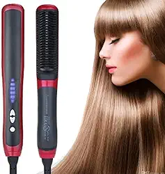 Prancha Pente Escova Cerâmica Alisador De Cabelo Feminino Profissional - Bivolt