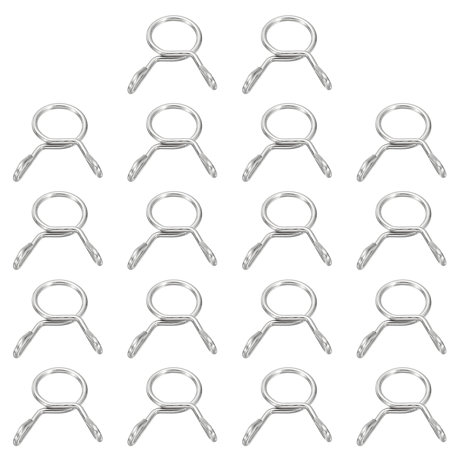 uxcell Fuel Line Hose Clips, 30Pcs 6mm ID 7.3mm Max. ID 304 Stainless Steel Water Pipe Air Tubing Spring Hose Clamps for Motorcycle Scooter ATV,