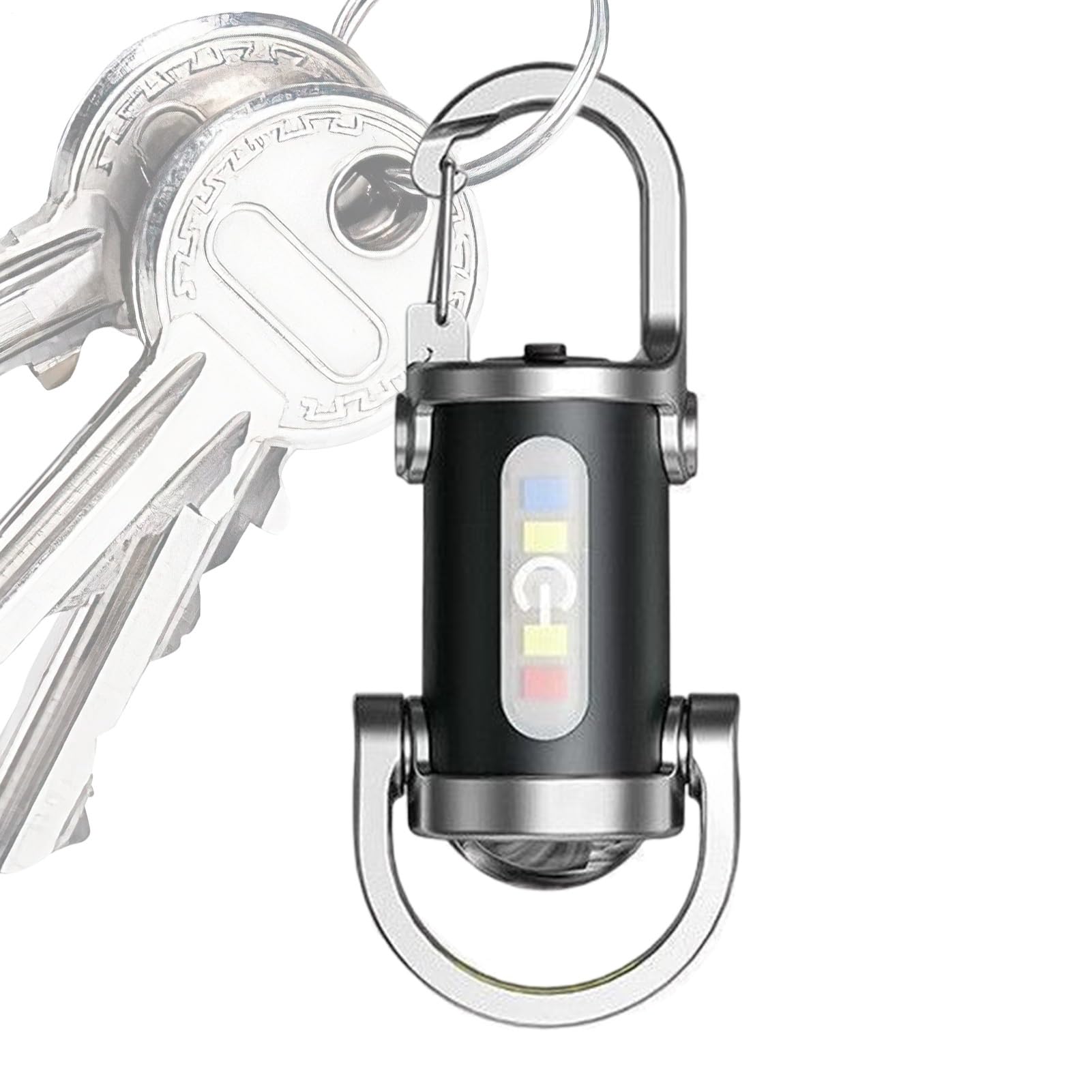 Mini llavero 2 en 1, linterna recargable con luz lateral y cargador de teléfono, linterna portátil pequeña de carga USB, ligera para situaciones de emergencia de camping al aire libre