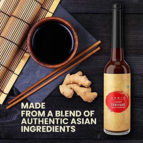 Image of Sprig Ginger Teriyaki Sauce and Marinade 120g | Expensive But Authentic | From Fresh Ginger | Use as Teriyaki Dipping sauce, Marinade & Salad Dressing | Make Stir-fry bowls and Fried Rice (Pack of 2)