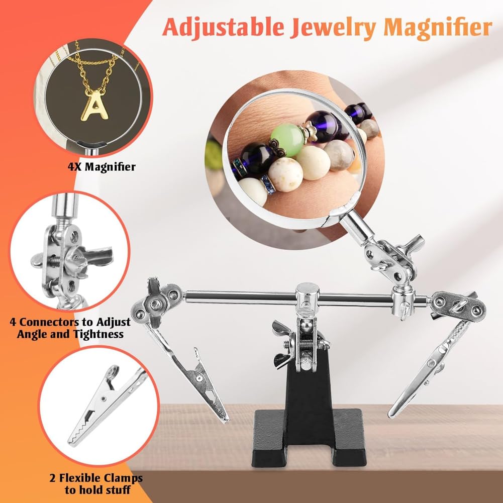 Correa Articoli per Creazione di Gioielli per Adulti, Kit di Accessori per Creazione di Gioielli con Strumenti per Creazione di Gioielli, Pinze per Gioielli, Ciondolo con Lettere