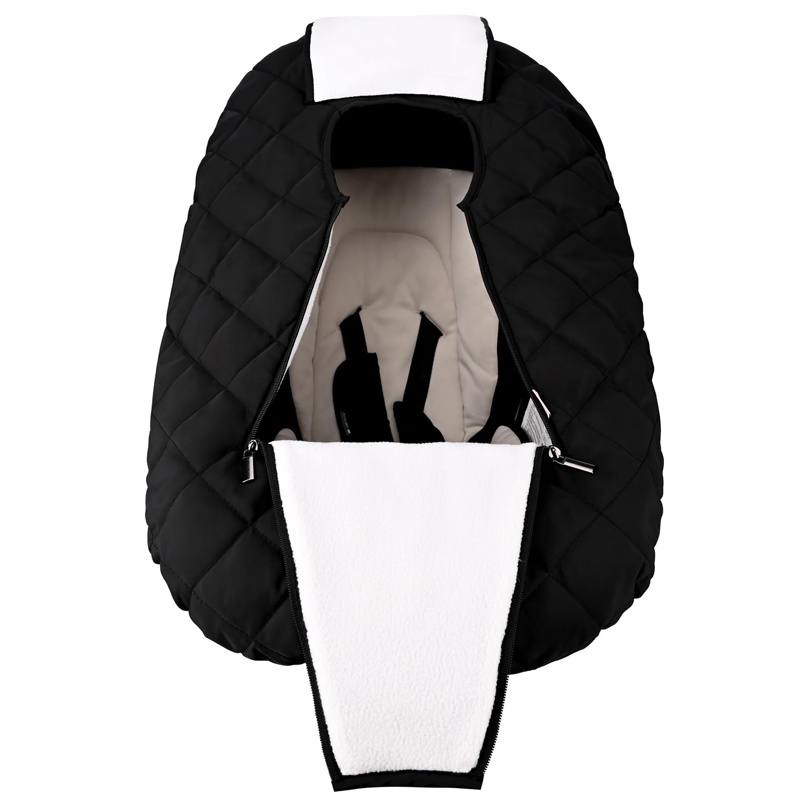 Bebamour Copriseggiolino Auto Universale Caldo Seggiolino Auto Pedana Anti Vento e Acqua Porta Zip Anteriore Lavabile in Macchina
