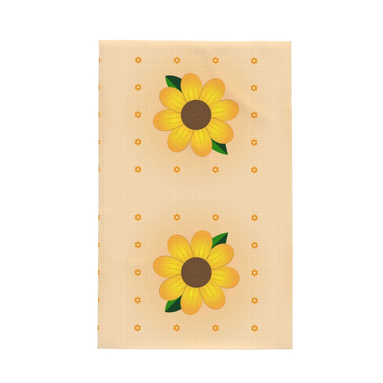 Golden Sunflower Super Absorbent Microfibre Waffle Towels Fast Drying Dish Cloths Home Cafe Barista