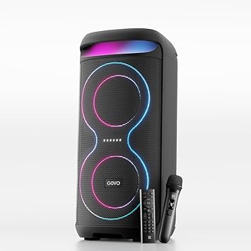 Newly Launched GOVO Goloud 660 with 120W Party Speaker with Wireless Mic, Up to 6 hrs Playtime, TWS Mode, Bluetooth v5.4, AUX Port, & USB (Platinum Black)