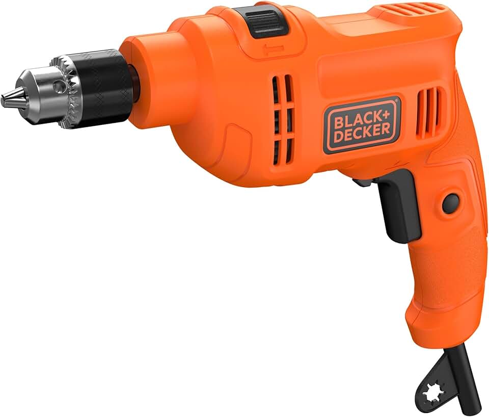 BLACK+DECKER Furadeira de Impacto 10mm, Potência 450W, com Chave de Mandril, BED710450, 110V