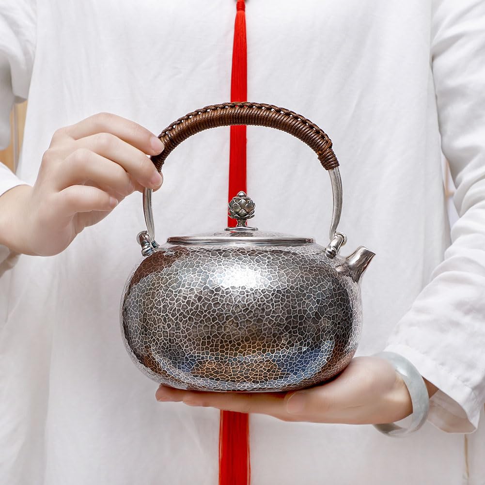 Amazon.com: 999 Sterling Silver Kettle Pure Handmade Hammered