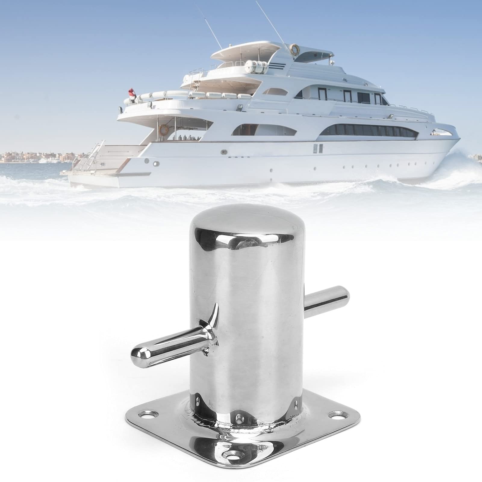 Alomejor Amarrage de Bateau Croix D'amarrage Bollard Taquet de Quai de Bateau Amarrage Simple Accessoire de Quincaillerie Bitt Marine