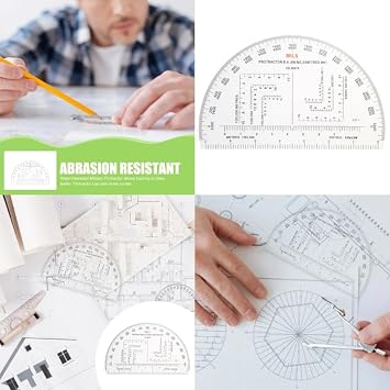 Protractor for Land Navigation, Geographic Coordinate Ruler UTM/MGRS Coordinate Scale, 6 RA Plastic Tool