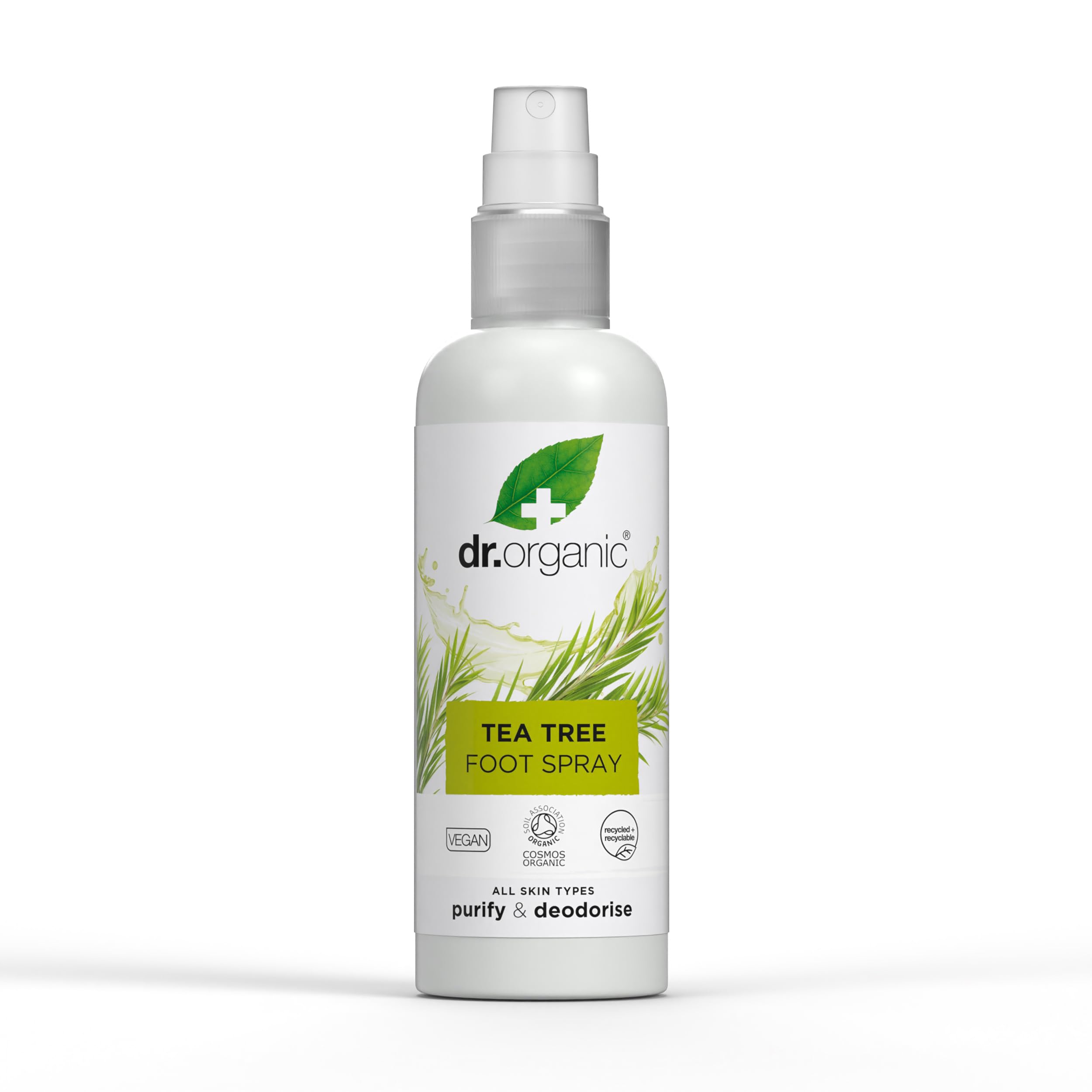 Dr Organic Teebaum-Fußspray Deodorierungsspray - Bio-Teebaum- und Pfefferminzöl