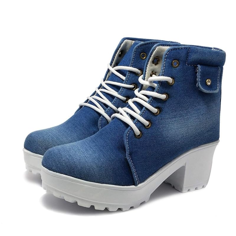 Women & Girls Lace Up Block Heeled Classic Boots GNNPPN1-P-image-0