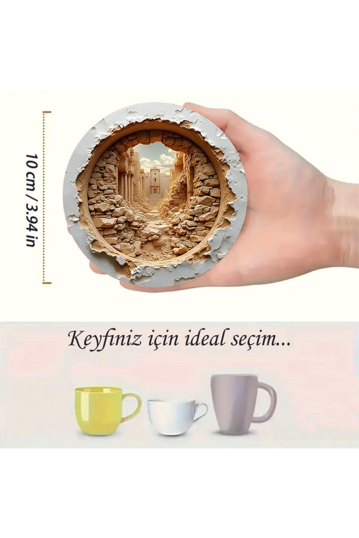kutuTR 6'lı Ahşap Bardak Altlığı BRD-011