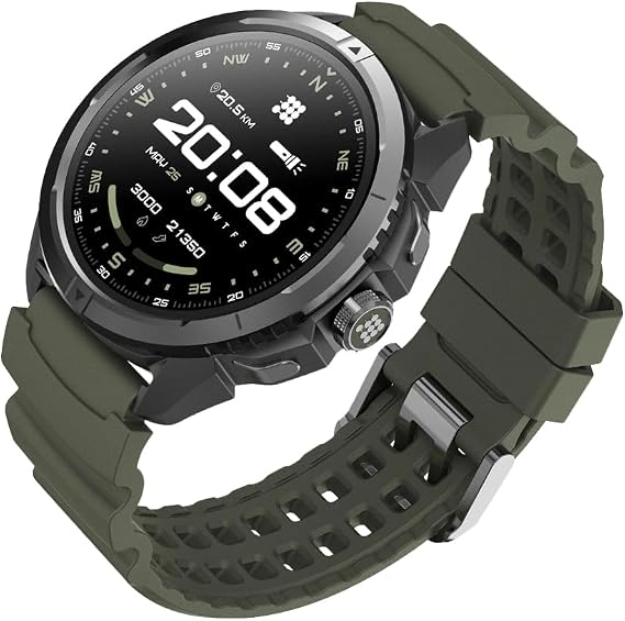 Cubitt Terra Rugged Smartwatch with Dual-Band GPS Military Green
