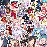 50PCS Hot Anime Girl Stickers Waifu Stickers Waterproof for Phones Laptops & Water Bottles (2-3.5IN)