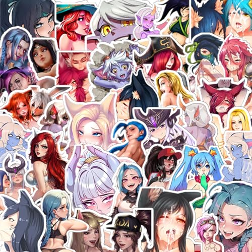 50PCS Hot Anime Girl Stickers Waifu Stickers Waterproof for Phones Laptops & Water Bottles (2-3.5IN)