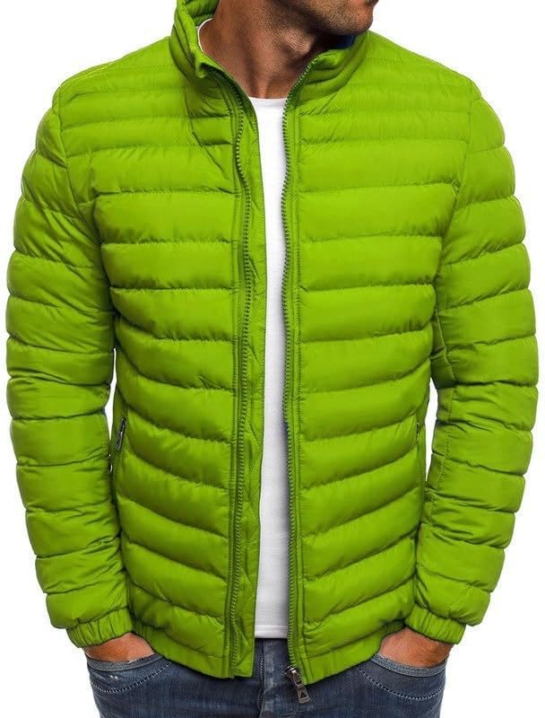 Generic Design Jacket for (Couleur : Green) (SIZE: XL) Mens Padded Jacket Water Resistant Puffer Winter Warm Coats Puffer Zipper Coats