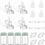 4 Pack Breast Pump Replacemnt Parts with 21mm Flange Compatible with Spectra S1 S2 S9 Plus SG, Including Flange, Backflow Protector,Tubing,Valves, Bottle