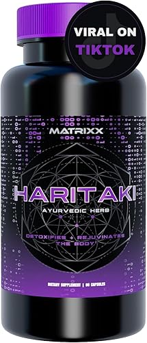 Matrixx Cápsulas Haritaki orgánicas 1000 mg Terminalia Chebula Powder Apoya la desintoxicación y rejuvenecimiento, limpieza interna,