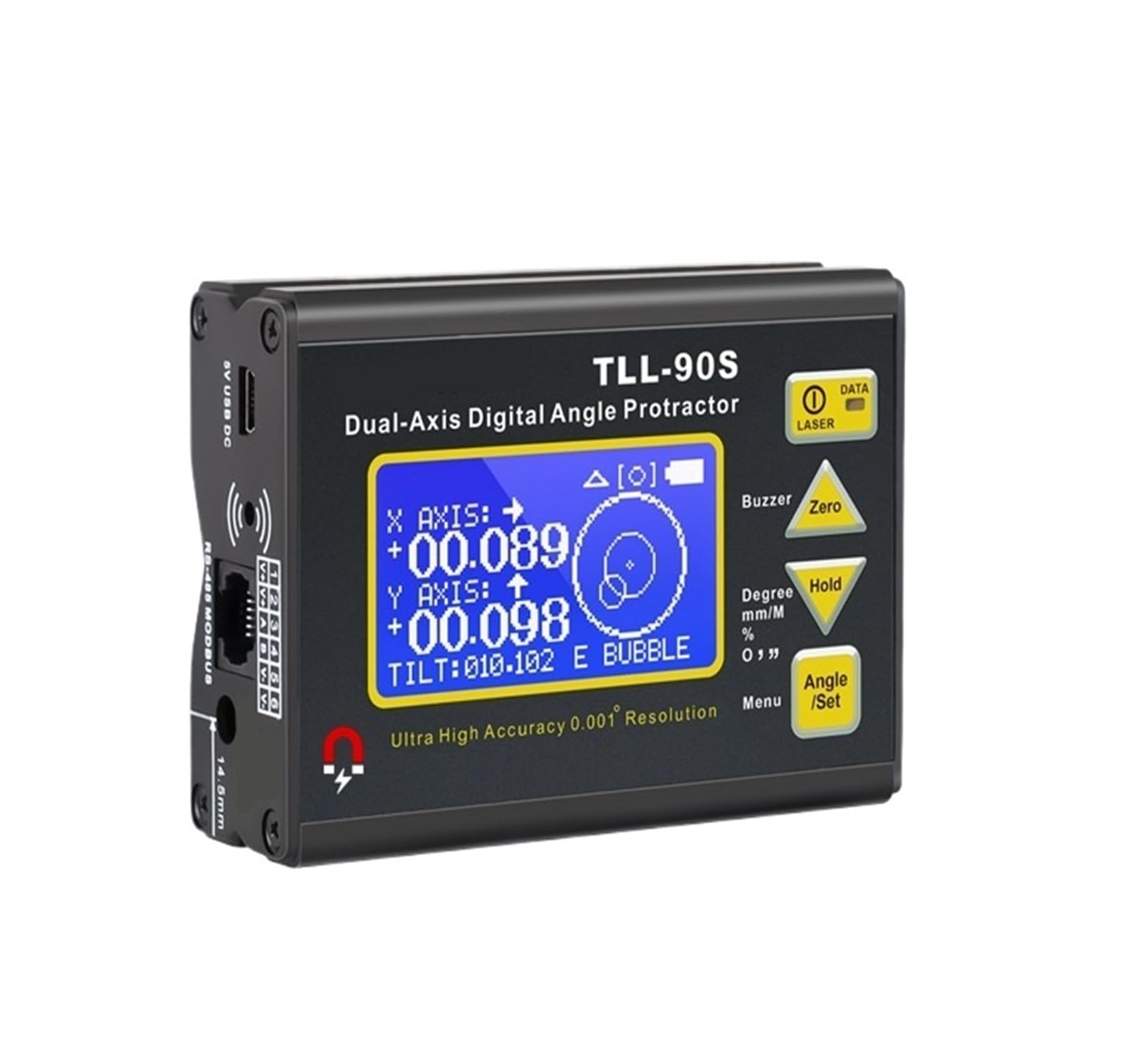 PXQCHAVLN TLL-90S Dual-axis Leveling Angle Meter 0.005 Degrees Digital inclinometer
